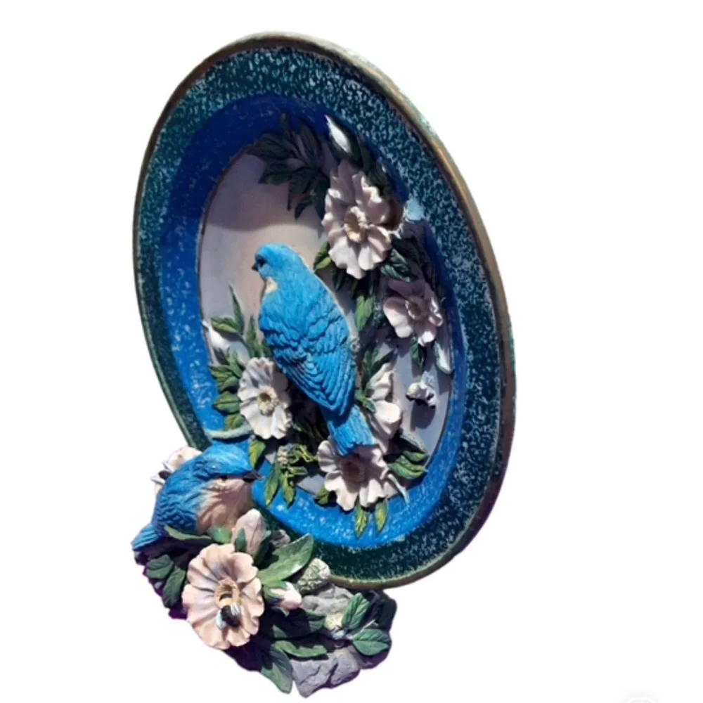 3D Bluebird Collectors Plate with Stand - Picture 3 of 7